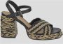 Castañer Geweven Raffia Kruisband Sandalen Multicolor Dames - Thumbnail 4