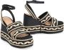 Castañer Raffia Platform Sandalen met Enkelband Black Dames - Thumbnail 3