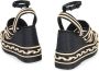 Castañer Raffia Platform Sandalen met Enkelband Black Dames - Thumbnail 4