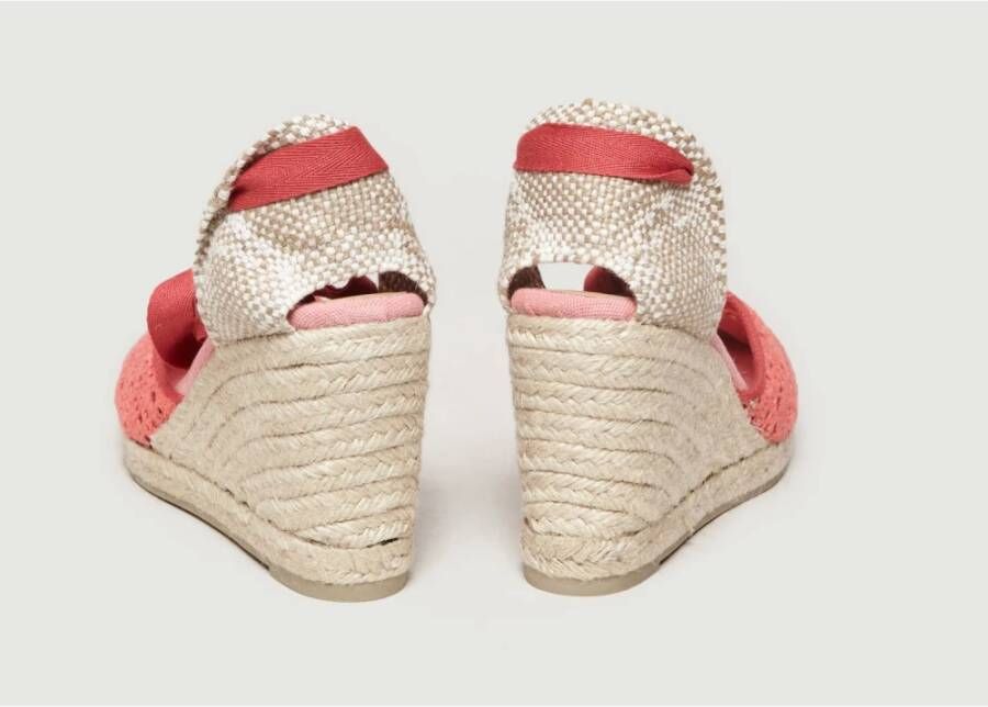 Castañer Roze Gehaakte Sleehak Espadrilles Pink Dames