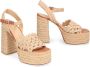 Castañer Faye raffia sandalen met enkelband met zij metalen gesp en 13 cm hak. Beige Dames - Thumbnail 9