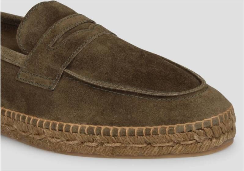 Castañer Suède Loafers met Jute Tussenzool Green Heren