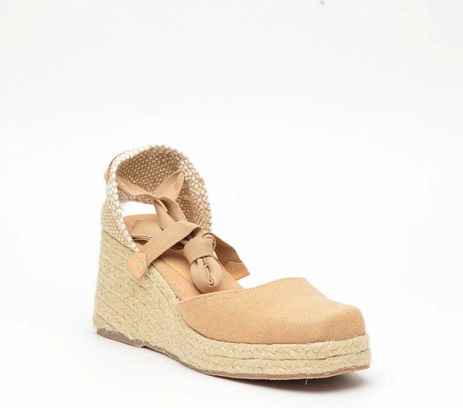 Castañer Tina Espadrilles in lederen stof Beige Dames