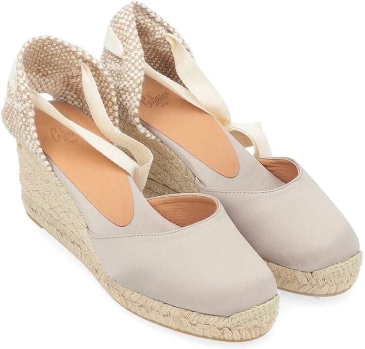 Castañer Tortora Satijnen Espadrilles Gray Dames