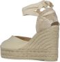 Castañer Chiara biologisch katoenen espadrilles met striksluiting en 11 cm sleehak met dubbele platform. Beige Dames - Thumbnail 22