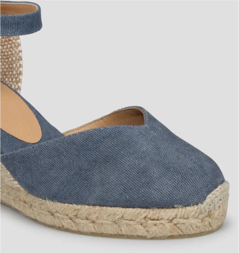 Castañer Wig Espadrilles met V-vormige Detail Blue Dames