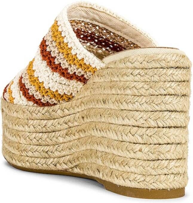 Castañer Wig Espadrilles Sandalen Multicolor Logo Hak Beige Dames