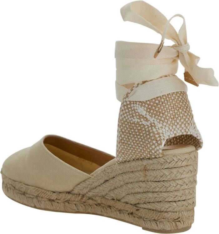 Castañer Witte Espadrille Sneakers met Enkelveters White Dames