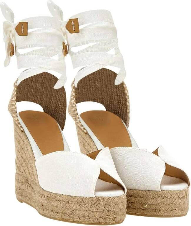 Castañer Witte Hak Espadrilles White Dames