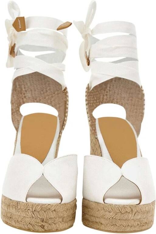 Castañer Witte Hak Espadrilles White Dames