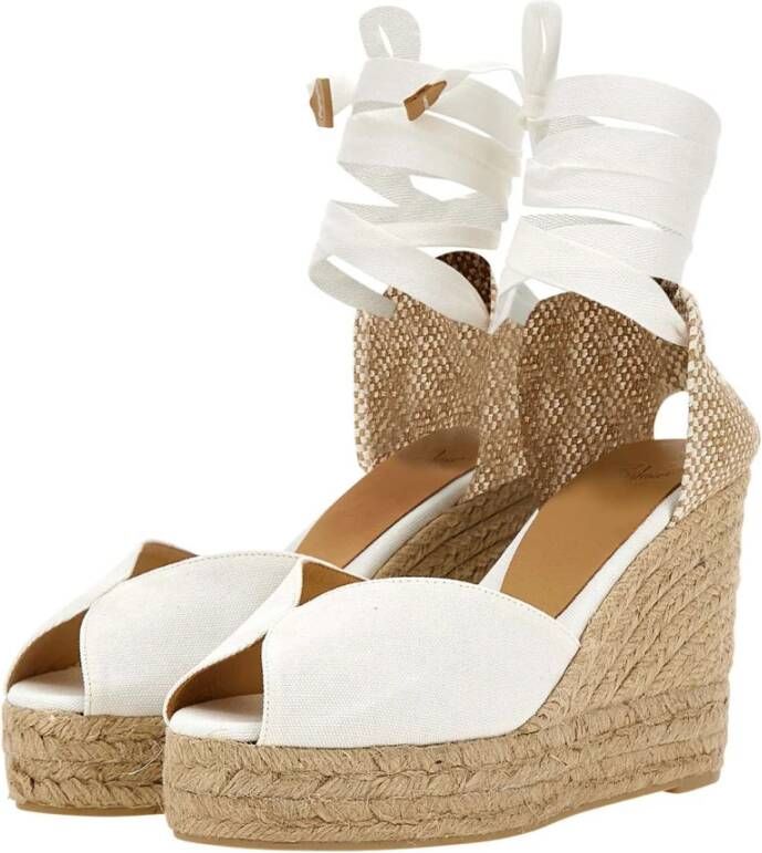 Castañer Witte Hak Espadrilles White Dames