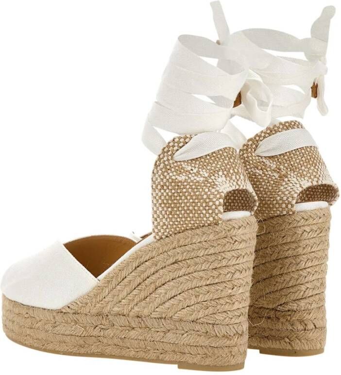 Castañer Witte Hak Espadrilles White Dames