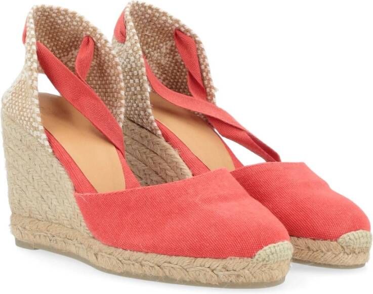 Castañer Zalmstof Espadrilles Carina Stijl Pink Dames