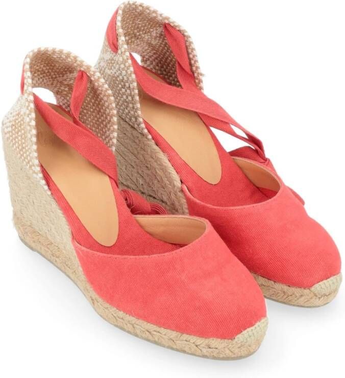 Castañer Zalmstof Espadrilles Carina Stijl Pink Dames