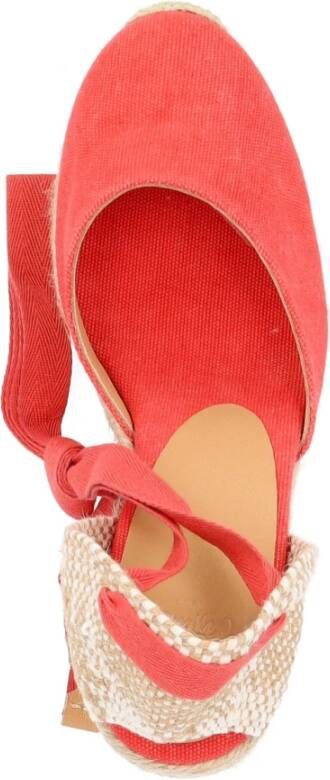 Castañer Zalmstof Espadrilles Carina Stijl Pink Dames