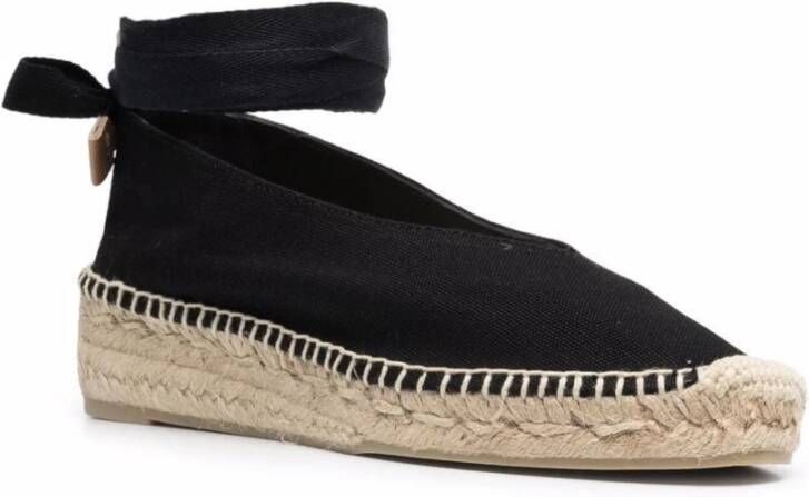 Castañer Zwarte Canvas Espadrille Flatform Schoenen Black Dames