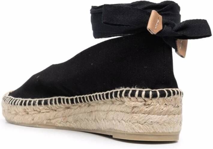 Castañer Zwarte Canvas Espadrille Flatform Schoenen Black Dames