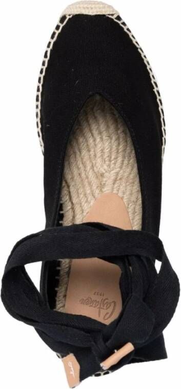 Castañer Zwarte Canvas Espadrille Flatform Schoenen Black Dames