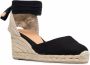 Castañer Zwarte Canvas Espadrilles met Enkelband Black Dames - Thumbnail 4