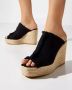 Castañer Zwarte Espadrille Sleehak Sandalen Fatima Black Dames - Thumbnail 2