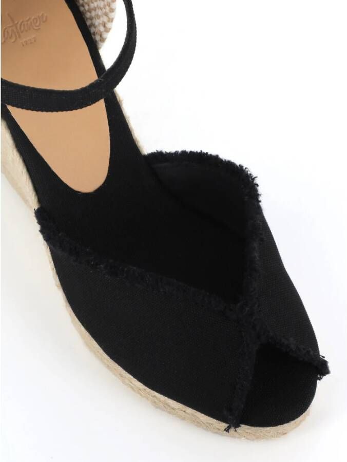 Castañer Zwarte Espadrilles met Enkelband Black Dames