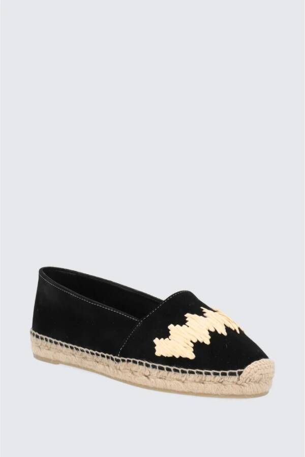 Castañer Zwarte Espadrilles Raffia Suède Schoenen Black Dames