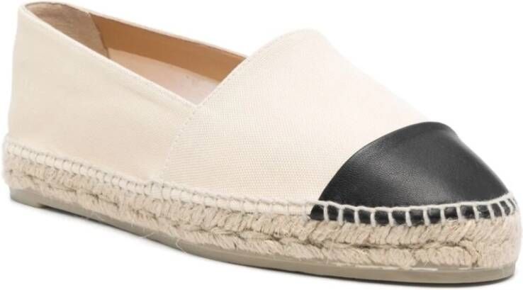 Castañer Zwarte platte espadrilles met zwarte neus Multicolor Dames