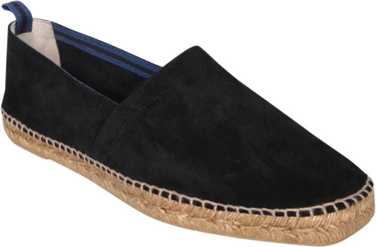 Castañer Zwarte Suède Espadrilles met Touwzool Black Heren