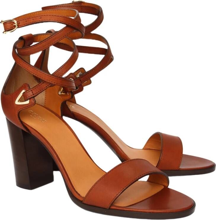 Celine Crecy Calfskin Sandalen Brown Dames