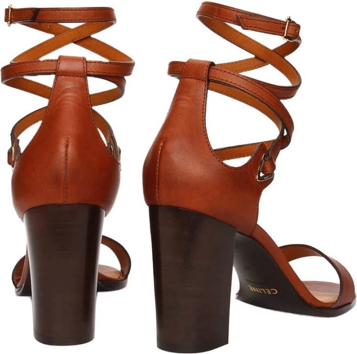 Celine Crecy Calfskin Sandalen Brown Dames