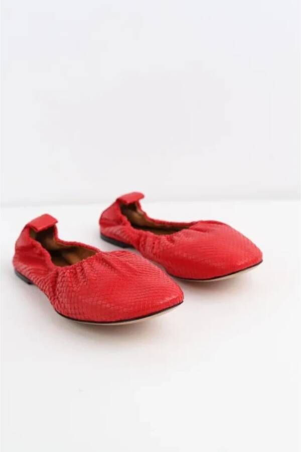 Celine Vintage Pre-owned Fabric flats Red Dames