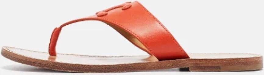 Celine Vintage Pre-owned Leather flats Orange Dames