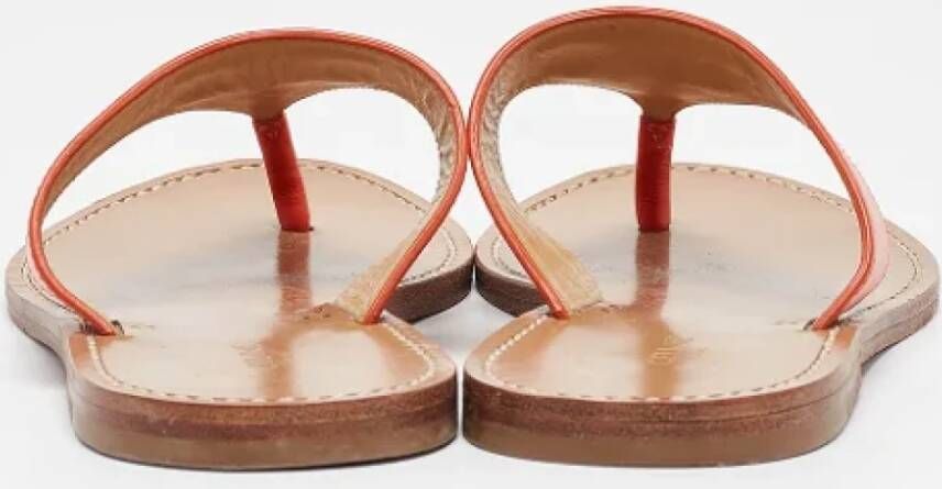 Celine Vintage Pre-owned Leather flats Orange Dames