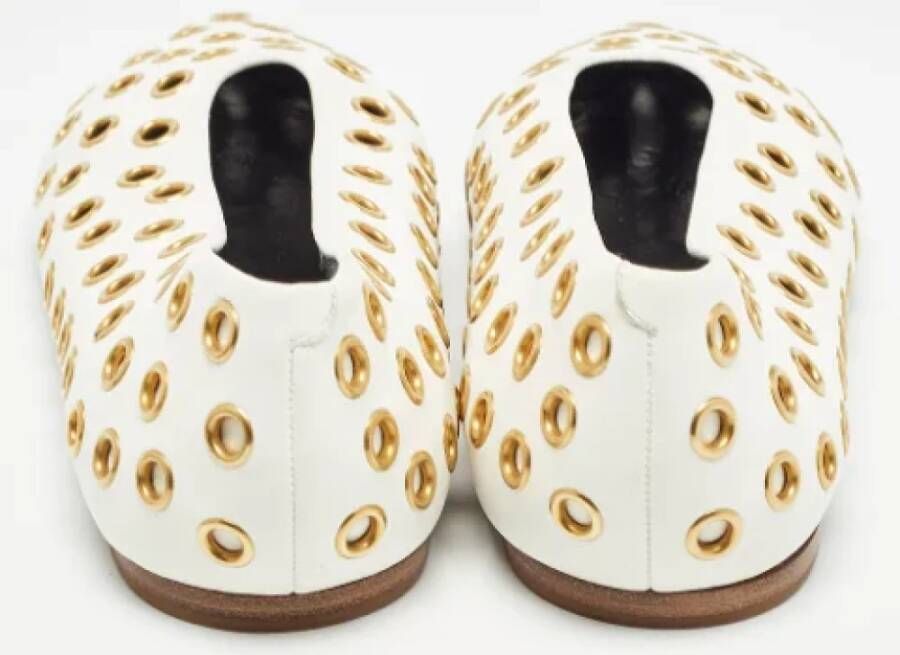 Celine Vintage Pre-owned Leather flats White Dames