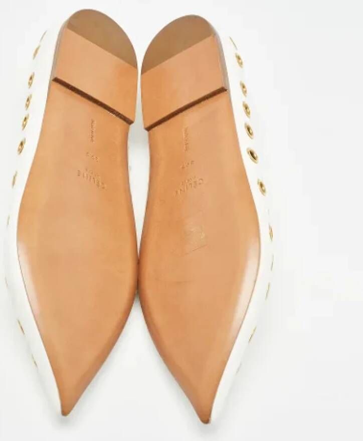 Celine Vintage Pre-owned Leather flats White Dames