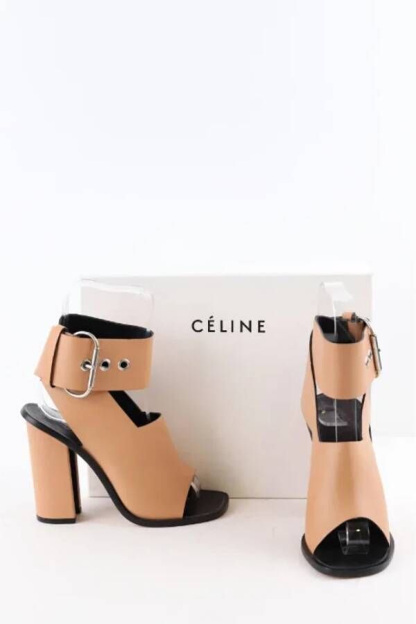 Celine Vintage Pre-owned Leather heels Beige Dames