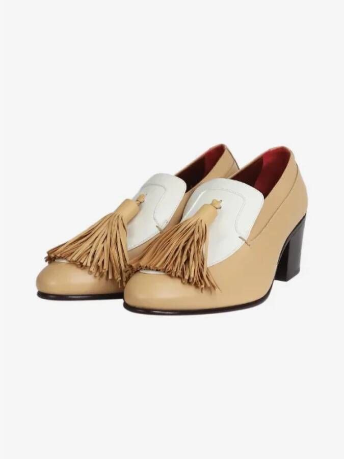 Celine Vintage Pre-owned Leather heels Beige Dames