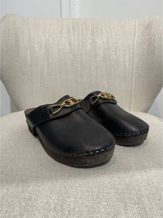 Celine Vintage Pre-owned Leather mules Black Dames