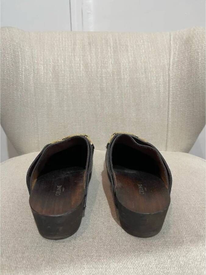 Celine Vintage Pre-owned Leather mules Black Dames