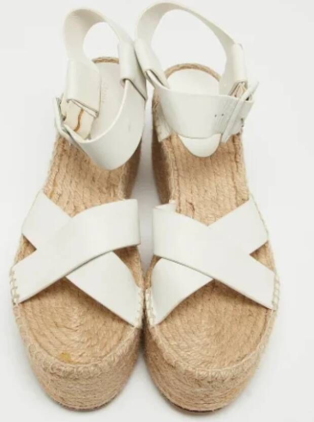 Celine Vintage Pre-owned Leather sandals White Dames