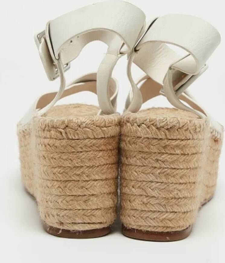 Celine Vintage Pre-owned Leather sandals White Dames