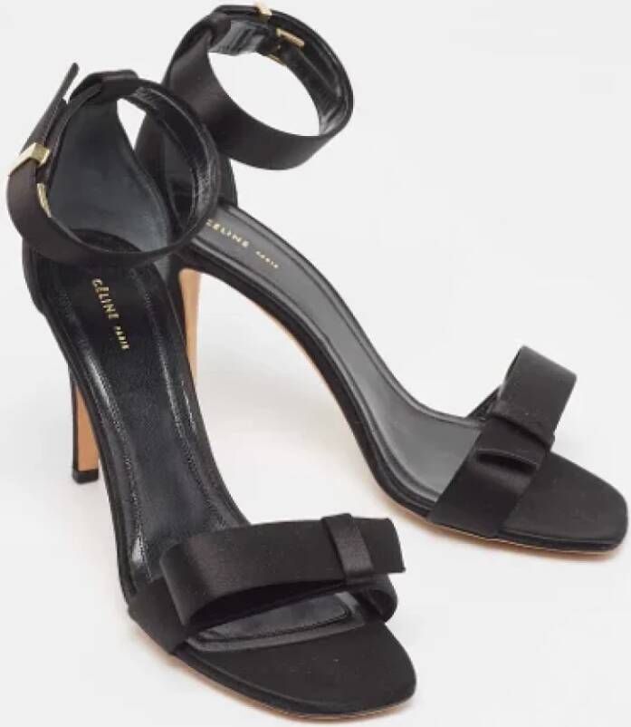 Celine Vintage Pre-owned Satin sandals Black Dames