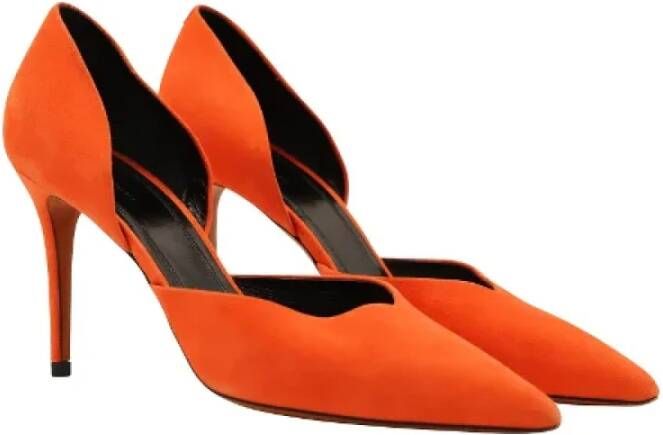 Celine Vintage Pre-owned Suede heels Orange Dames