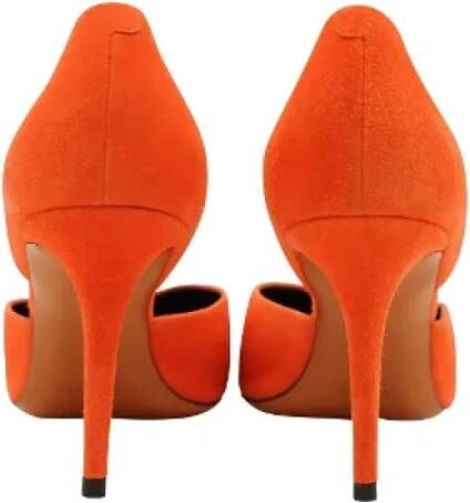 Celine Vintage Pre-owned Suede heels Orange Dames