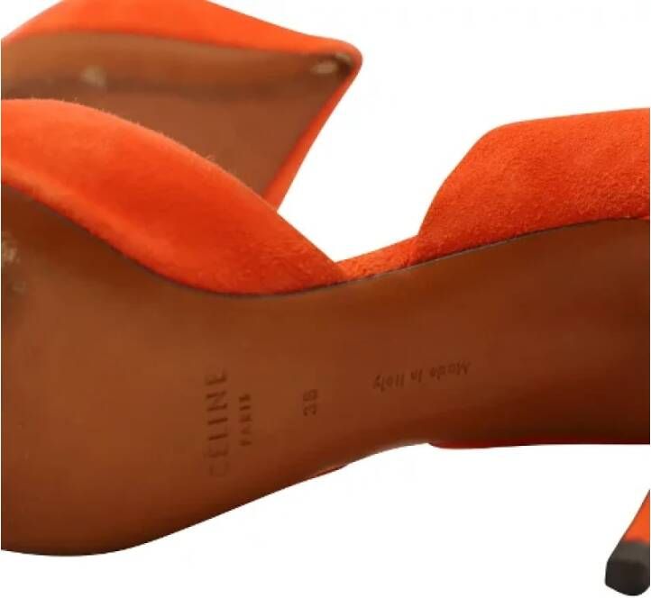 Celine Vintage Pre-owned Suede heels Orange Dames