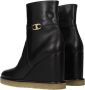 Celine Wedge Enkellaarzen met Logo Black Dames - Thumbnail 3