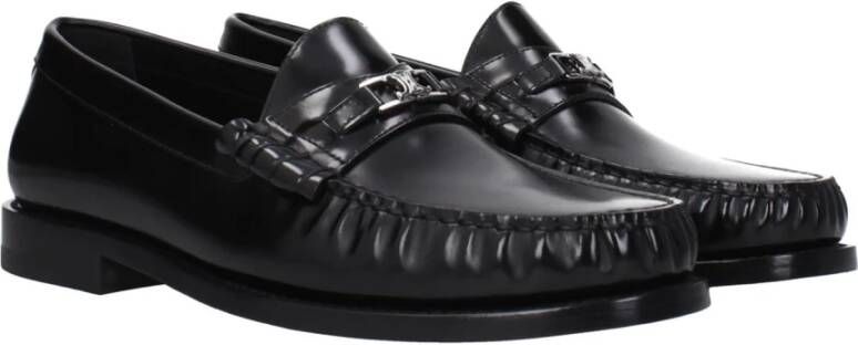 Celine Zwarte Leren Loafer Schoenen Ss22 Black Heren