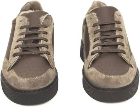 Cerruti 1881 Beige Leren Heren Sneakers Beige Heren