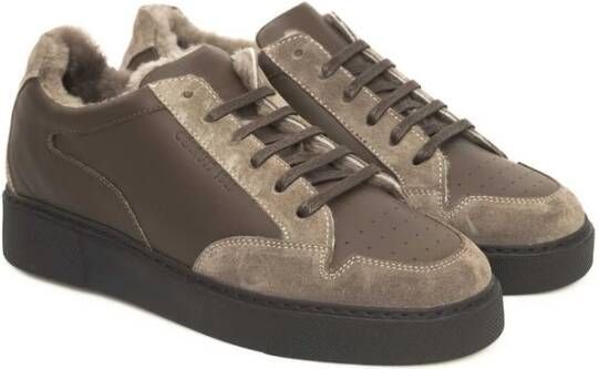 Cerruti 1881 Beige Leren Heren Sneakers Beige Heren