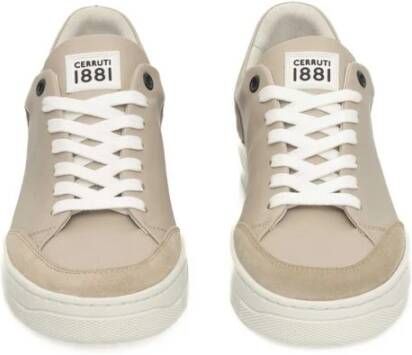 Cerruti 1881 Beige Leren Plateau Sneakers Logo Beige Dames